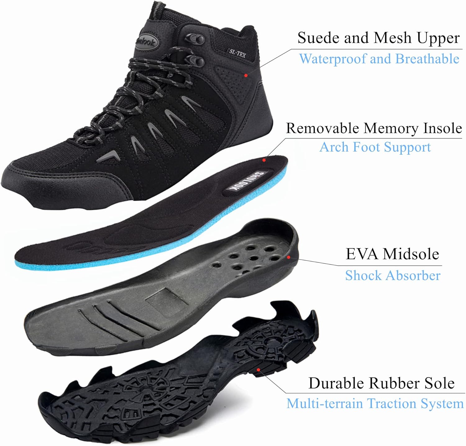 1768788290_982_SHULOOK-Mens-Waterproof-Lightweight-Hiking-Boots SHULOOK Men's Waterproof Lightweight Hiking Boots