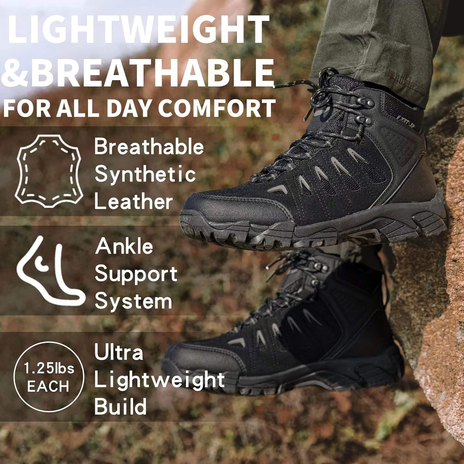 1768788291_491_SHULOOK-Mens-Waterproof-Lightweight-Hiking-Boots SHULOOK Men's Waterproof Lightweight Hiking Boots