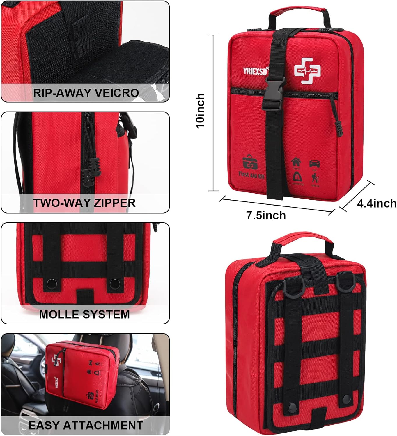 1776633027_289_VRIEXSD-Large-400-Piece-First-Aid-Kit-Red VRIEXSD Large 400-Piece First Aid Kit, Red