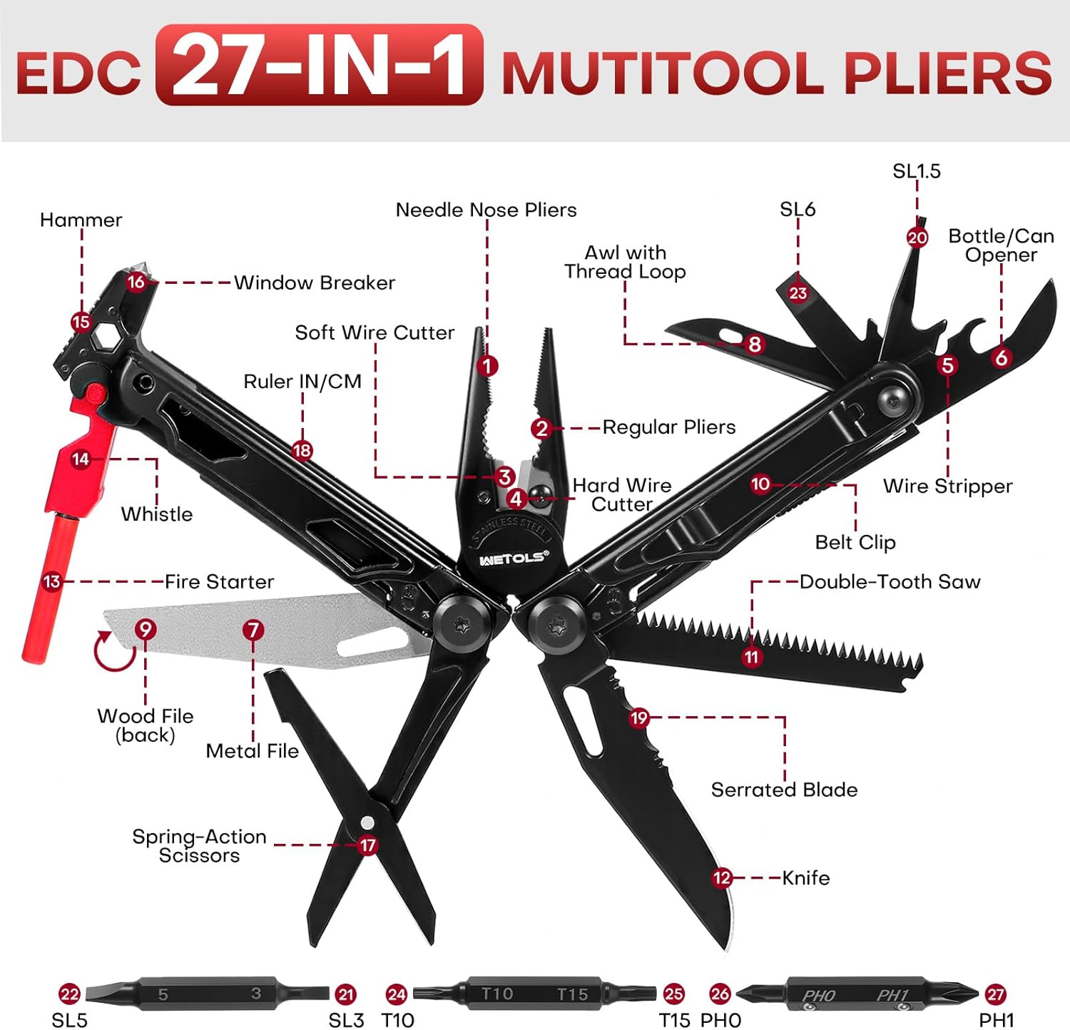 1776730892_74_WETOLS-27-in-1-Multitool-with-Knife-Sheath WETOLS 27-in-1 Multitool with Knife & Sheath