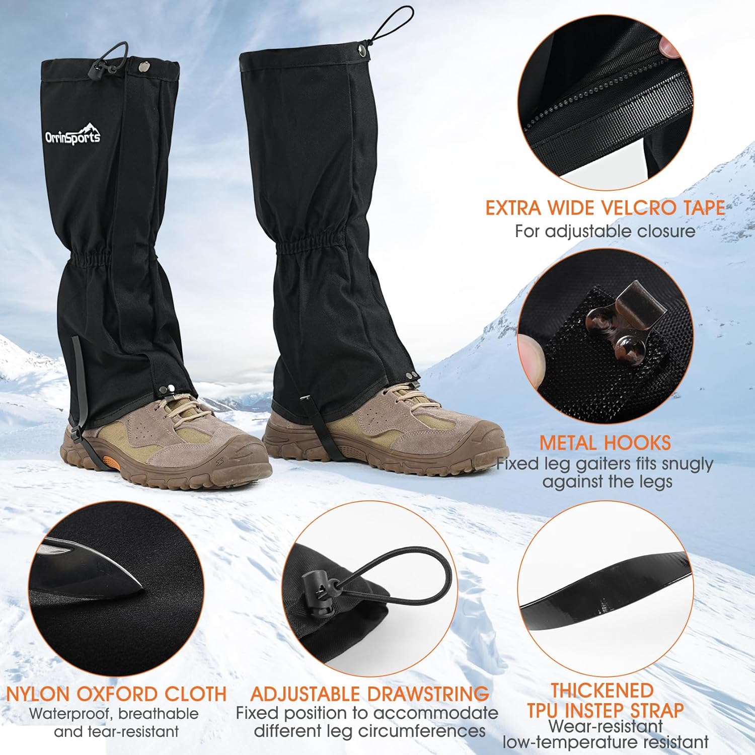 1777078017_391_Waterproof-Adjustable-Unisex-Leg-Gaiters Waterproof Adjustable Unisex Leg Gaiters