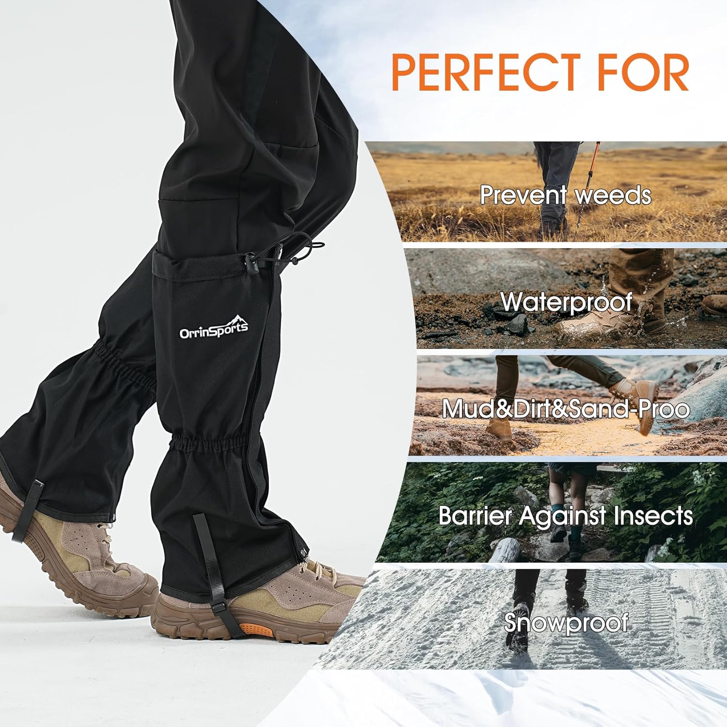 1777078018_8_Waterproof-Adjustable-Unisex-Leg-Gaiters Waterproof Adjustable Unisex Leg Gaiters