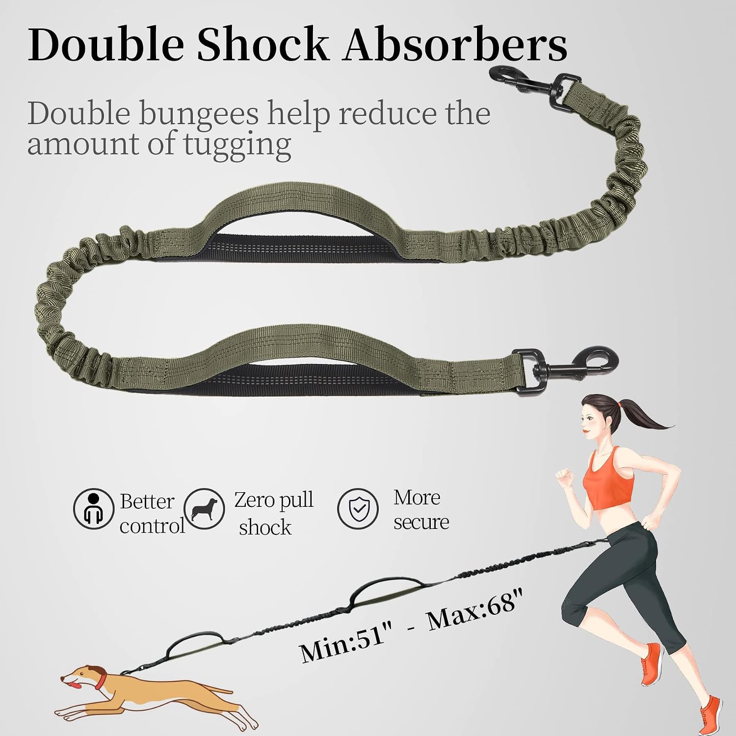 1789618590_543_iYoShop-Military-Green-Hands-Free-Dog-Leash iYoShop Military Green Hands-Free Dog Leash