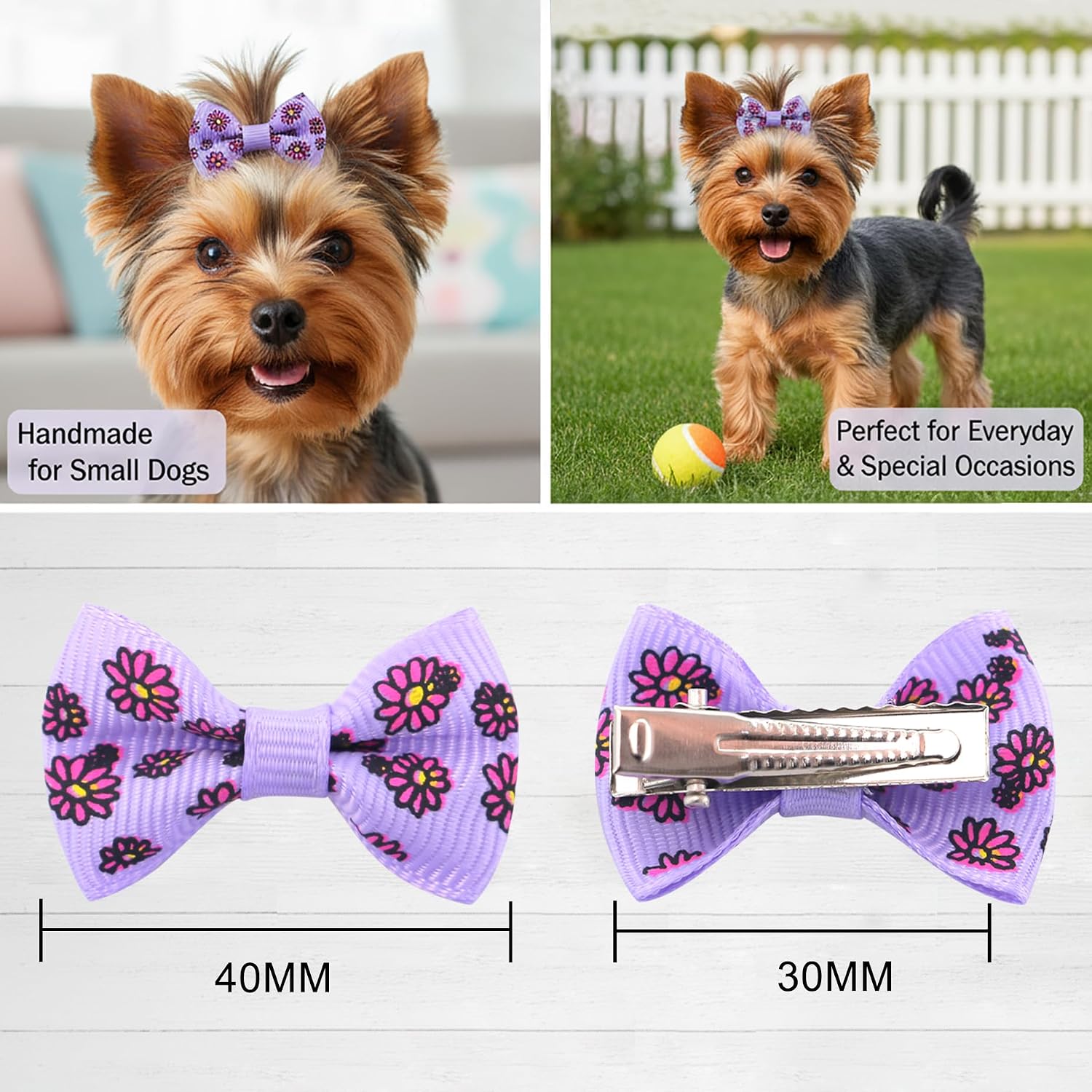 1790226108_818_QingHan-Dog-Hair-Bows-60-Piece-Set QingHan Dog Hair Bows: 60-Piece Set